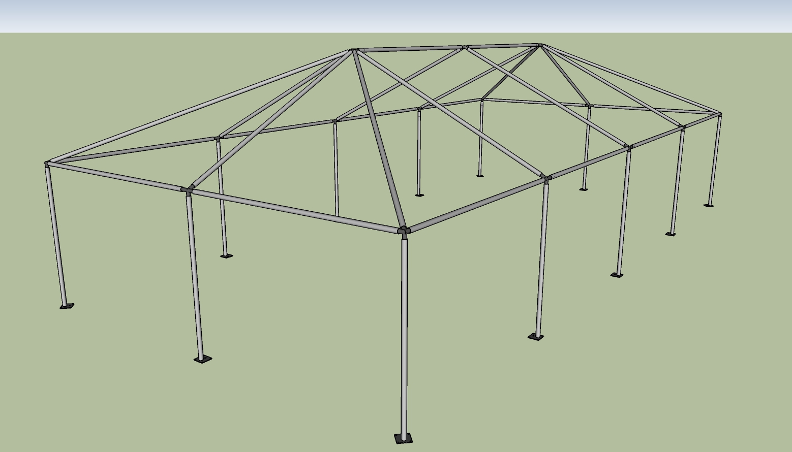 20x40 frame tent End View